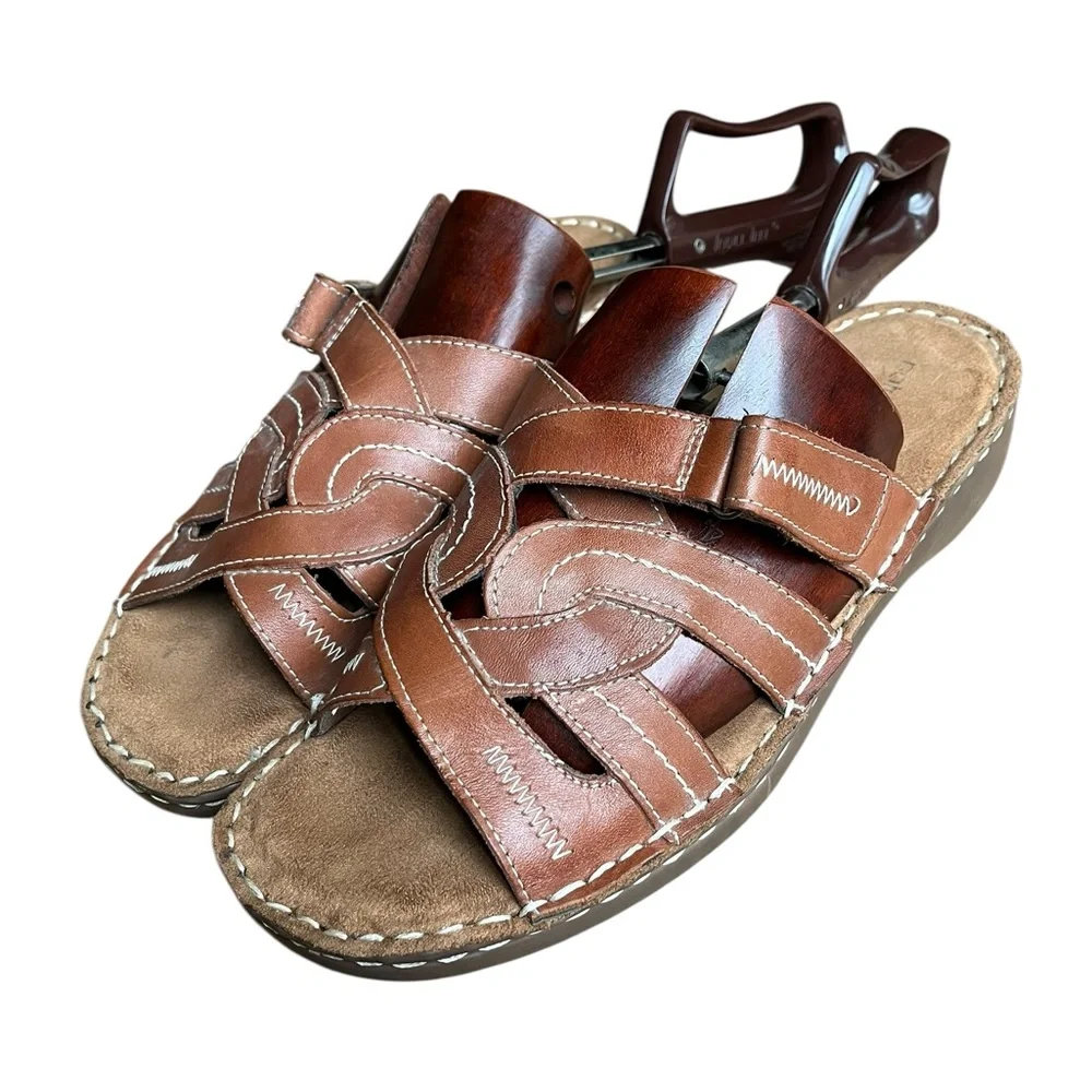 Natural natural soul woman’s size 10 Tan Leather Sandals - Picture 1 of 7